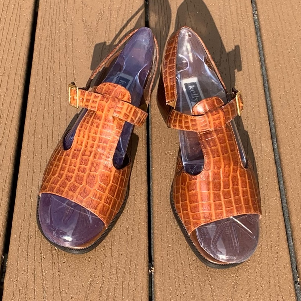 KELLY SCOTT LADIES LEATHER SANDALS SIZE 9-1/2 W